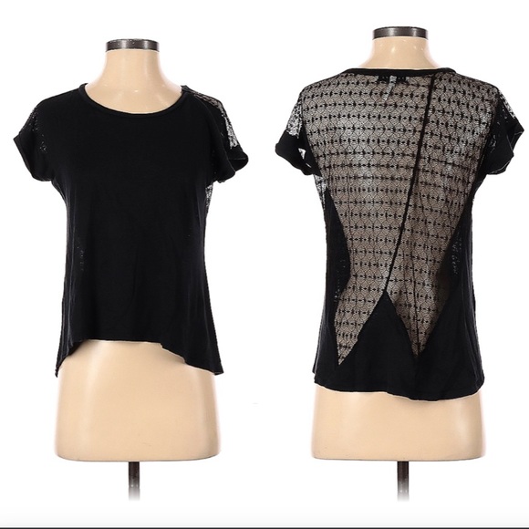 Sandro Tops - Sandro Black Linen Lace Back T Shirt 🖤🖤🖤